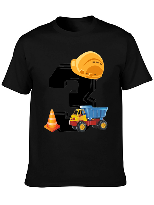 Construction Themed Birthday T-Shirt for Kids