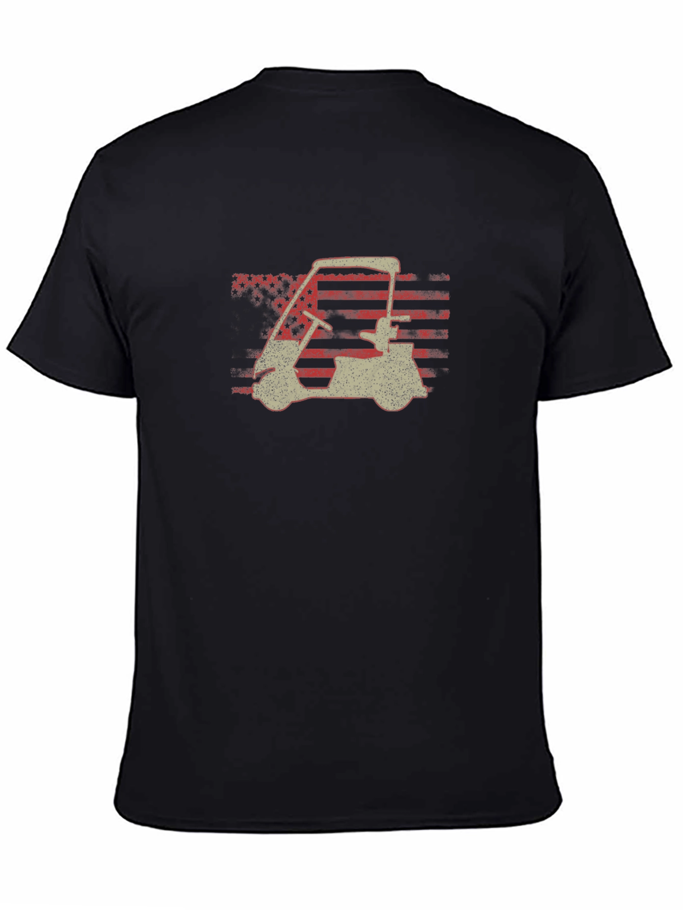 Golf Cart American Flag Graphic Tee - Patriotic Style