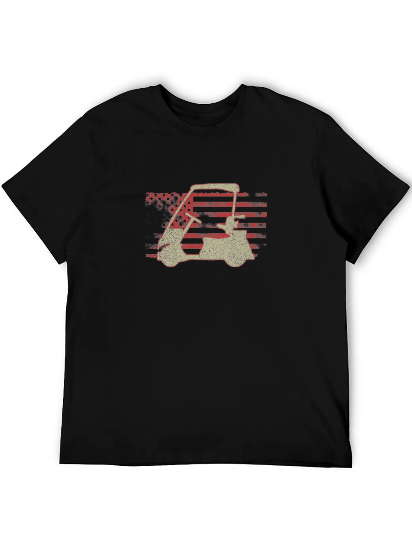 Golf Cart American Flag Graphic Tee - Patriotic Style
