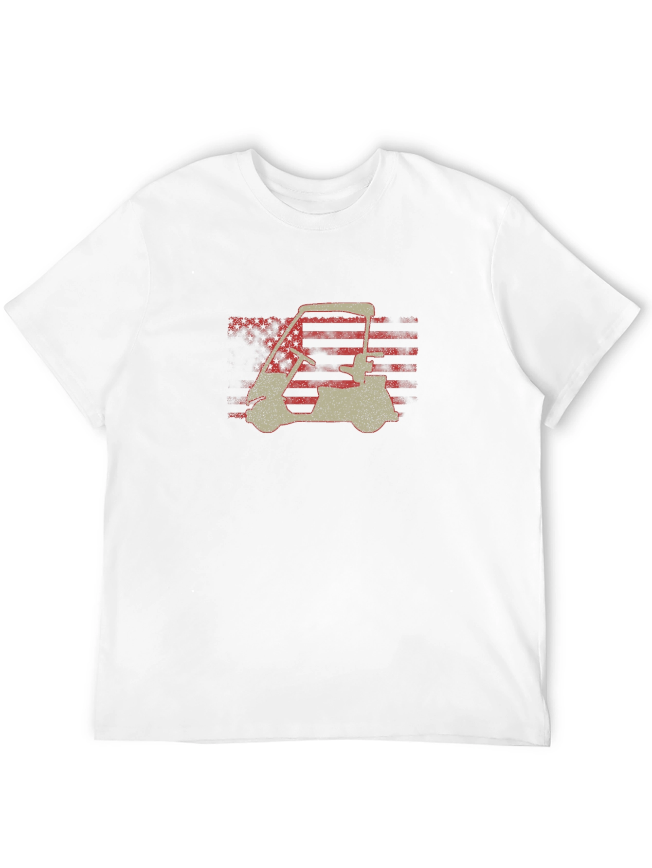 Golf Cart American Flag Graphic Tee - Patriotic Style