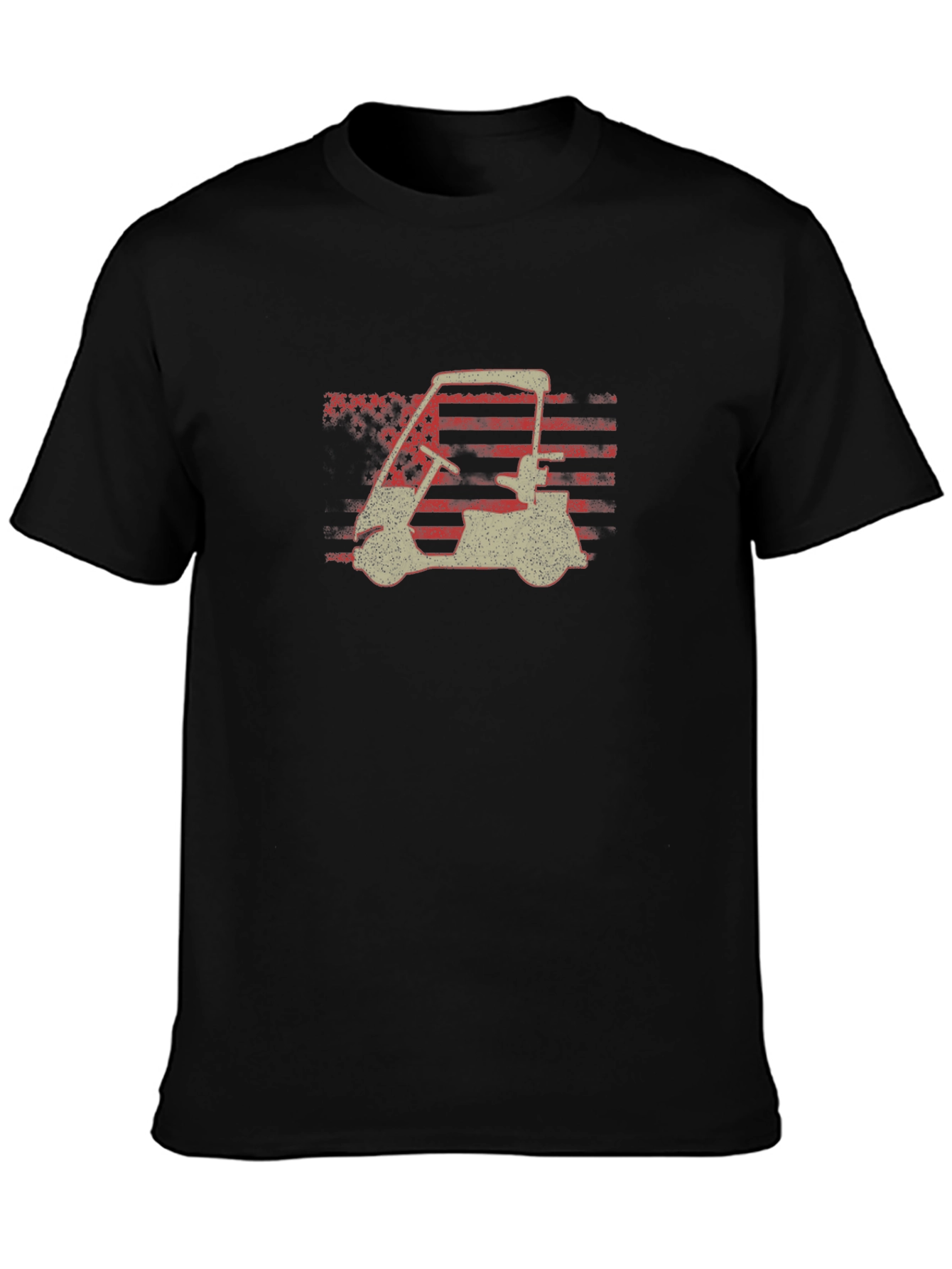 Golf Cart American Flag Graphic Tee - Patriotic Style