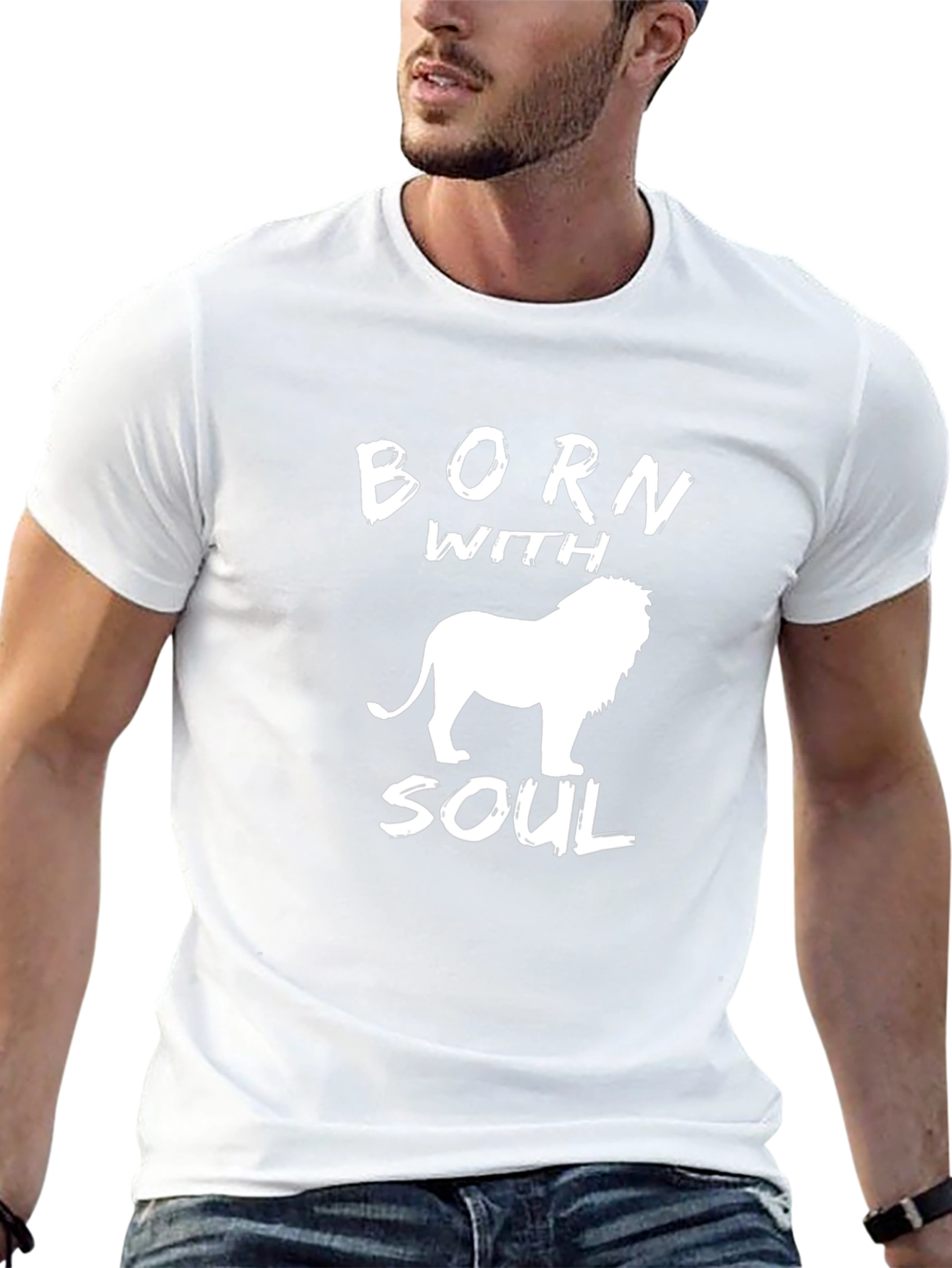 Born With Soul Lion Graphic T-Shirt
