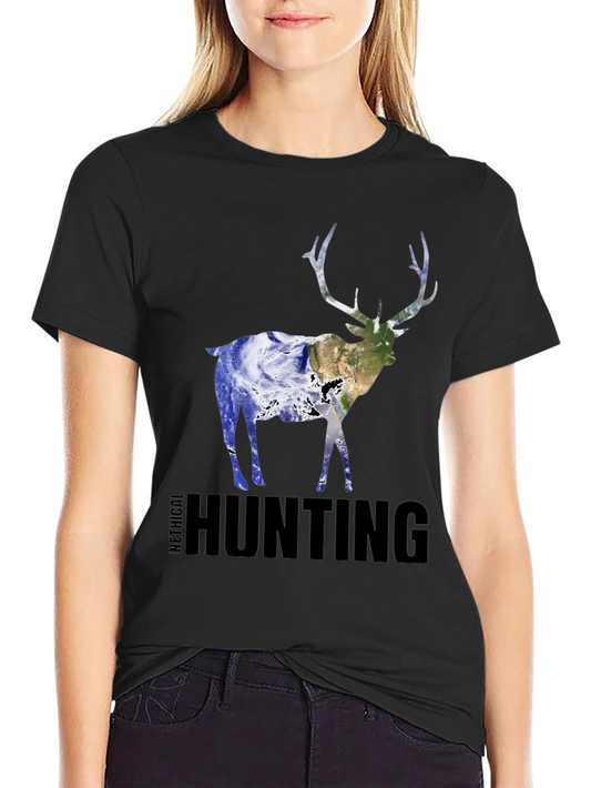 Ethical Hunting Deer Earth Graphic T-Shirt