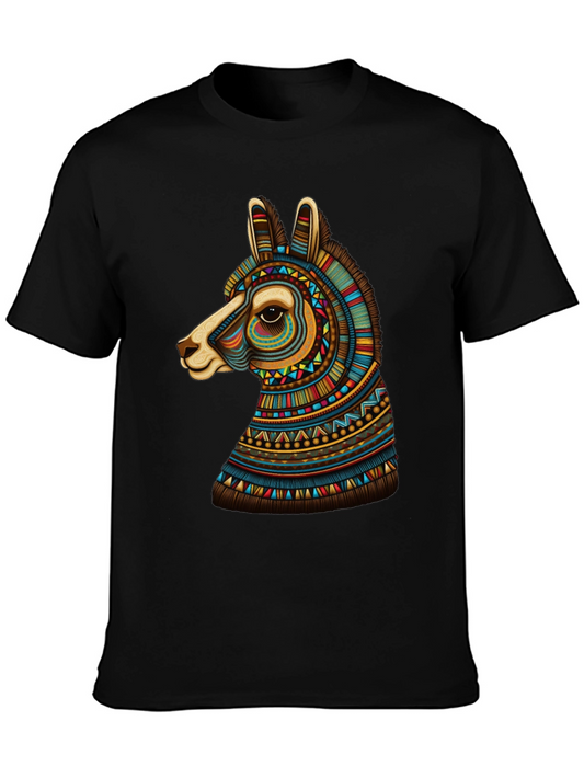 Llama Graphic Tee - Unique Tribal Design