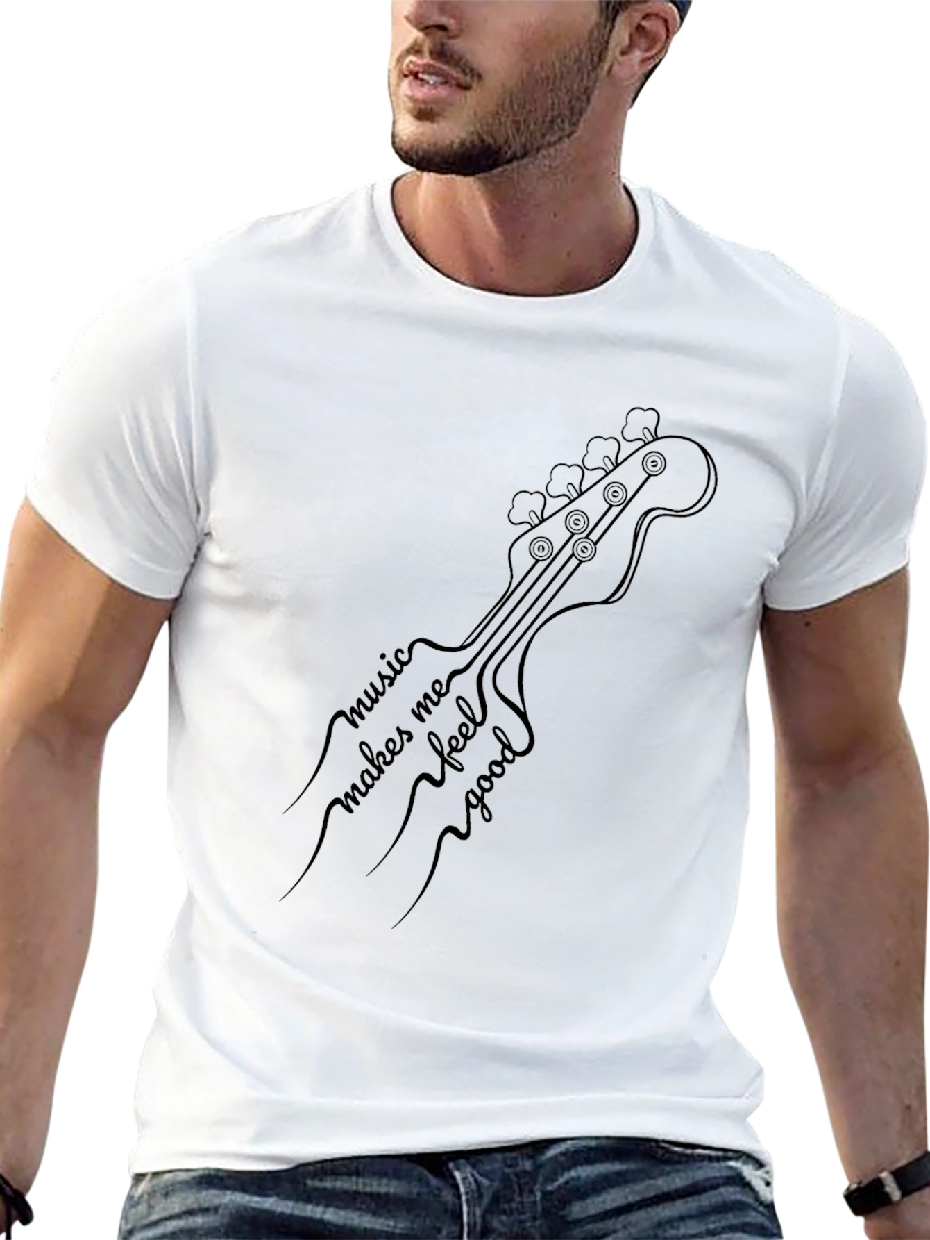 Music Makes Me Feel Good Guitar T-Shirt