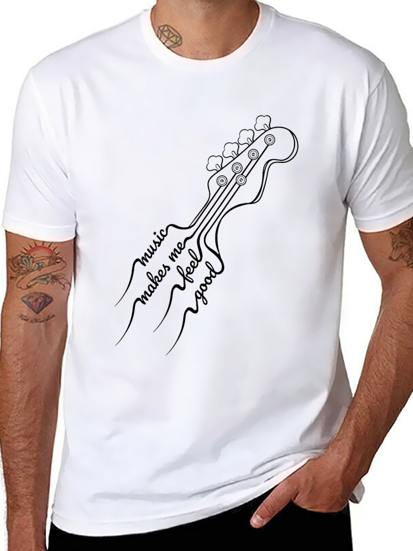Music Makes Me Feel Good Guitar T-Shirt