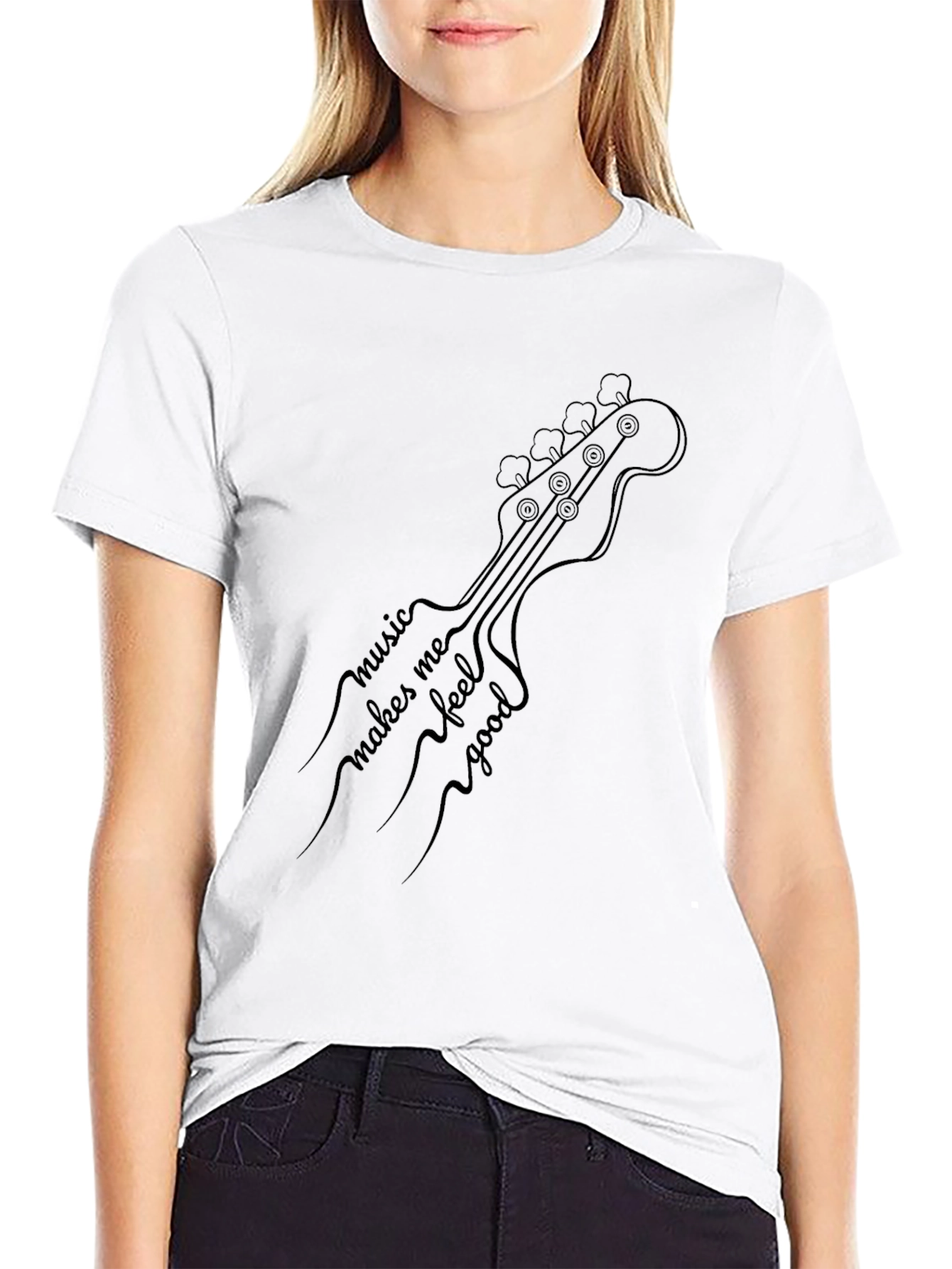 Music Makes Me Feel Good Guitar T-Shirt