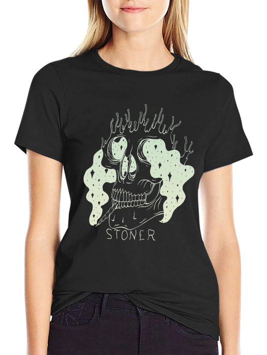 Stoner Skull Graphic Tee - Unisex Black T-Shirt