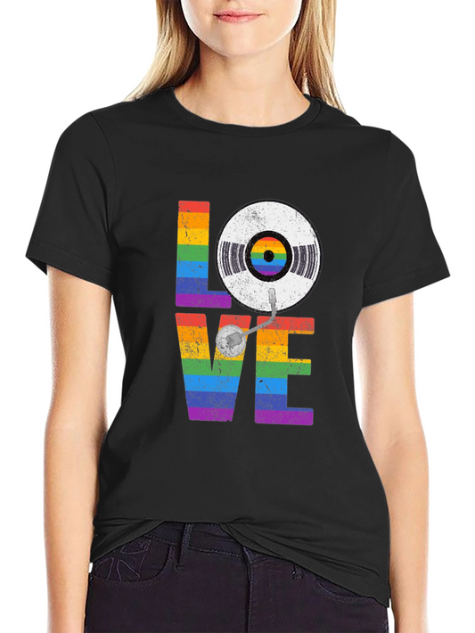 Rainbow LOVE Vinyl Record T-Shirt