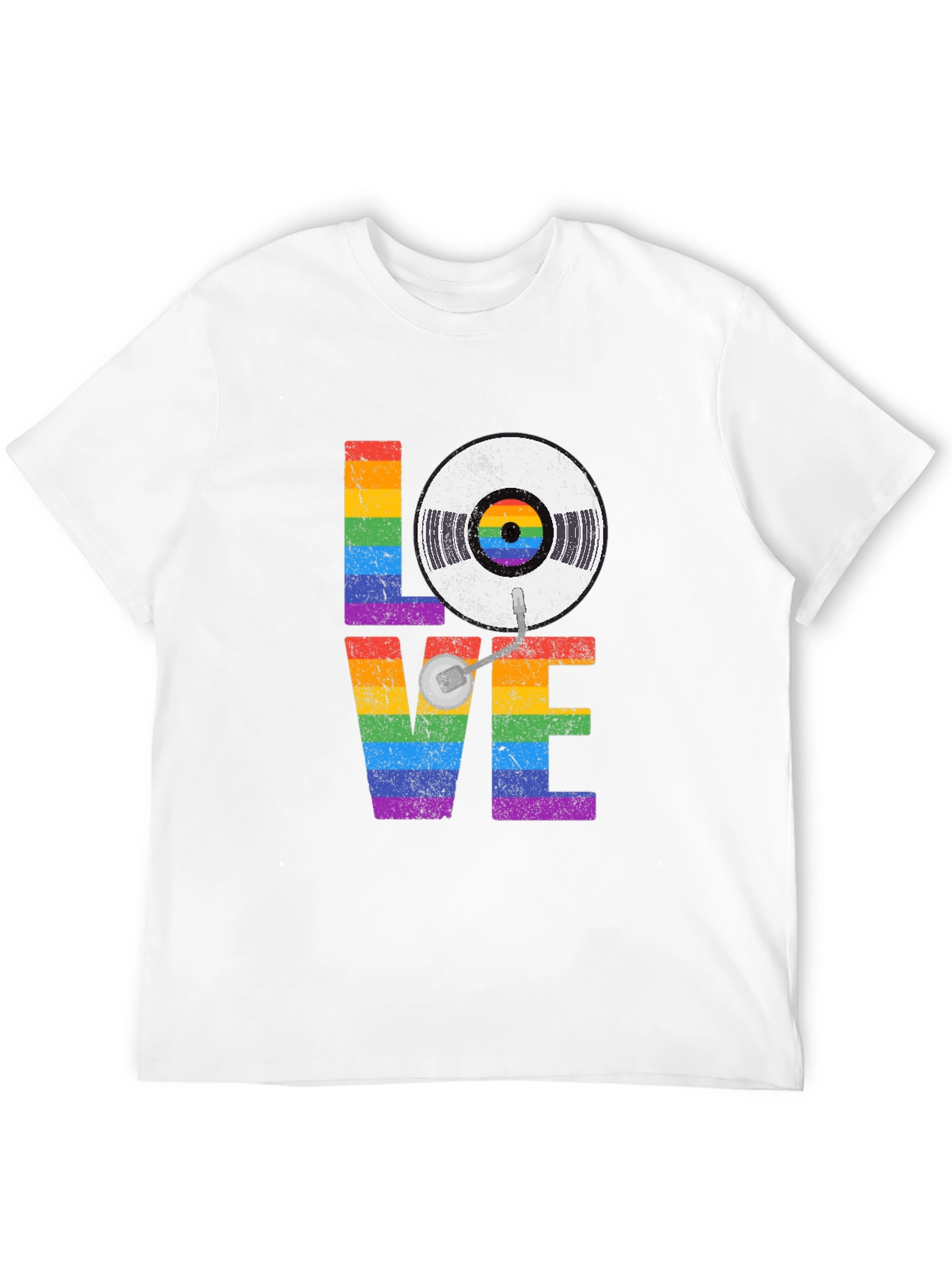 Rainbow LOVE Vinyl Record T-Shirt