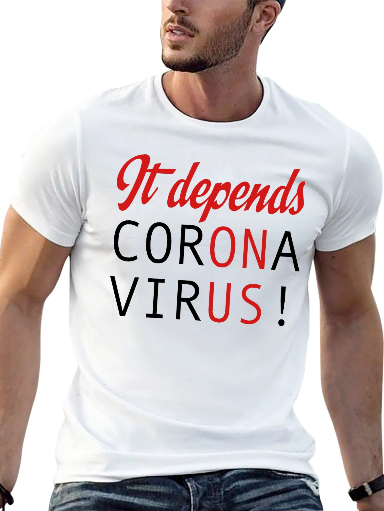 It Depends Corona Virus Black T-Shirt
