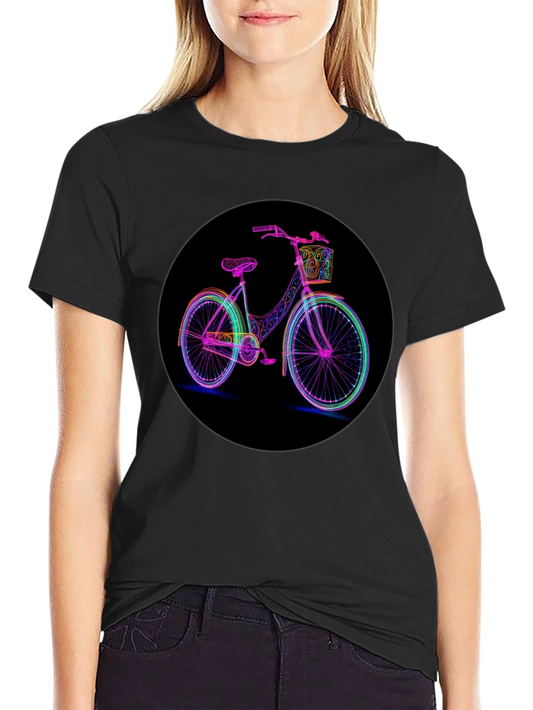 Neon Bicycle Graphic Black T-Shirt