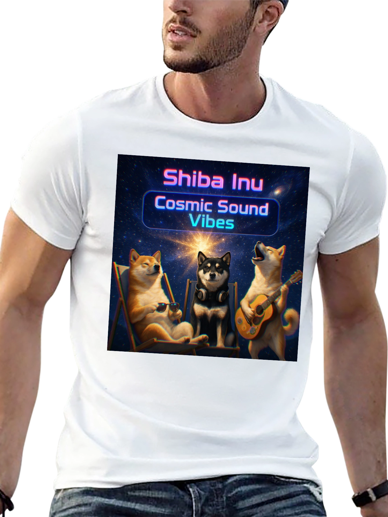 Cosmic Shiba Inu Vibes T-Shirt