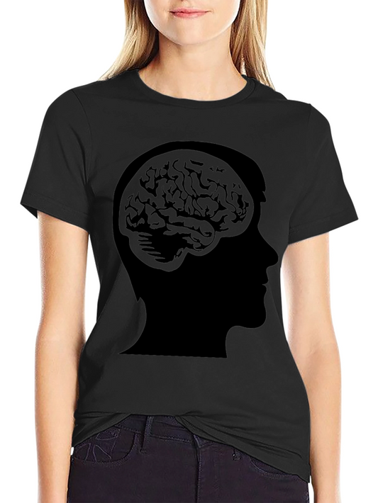 Brain Silhouette T-Shirt - Black Graphic Tee