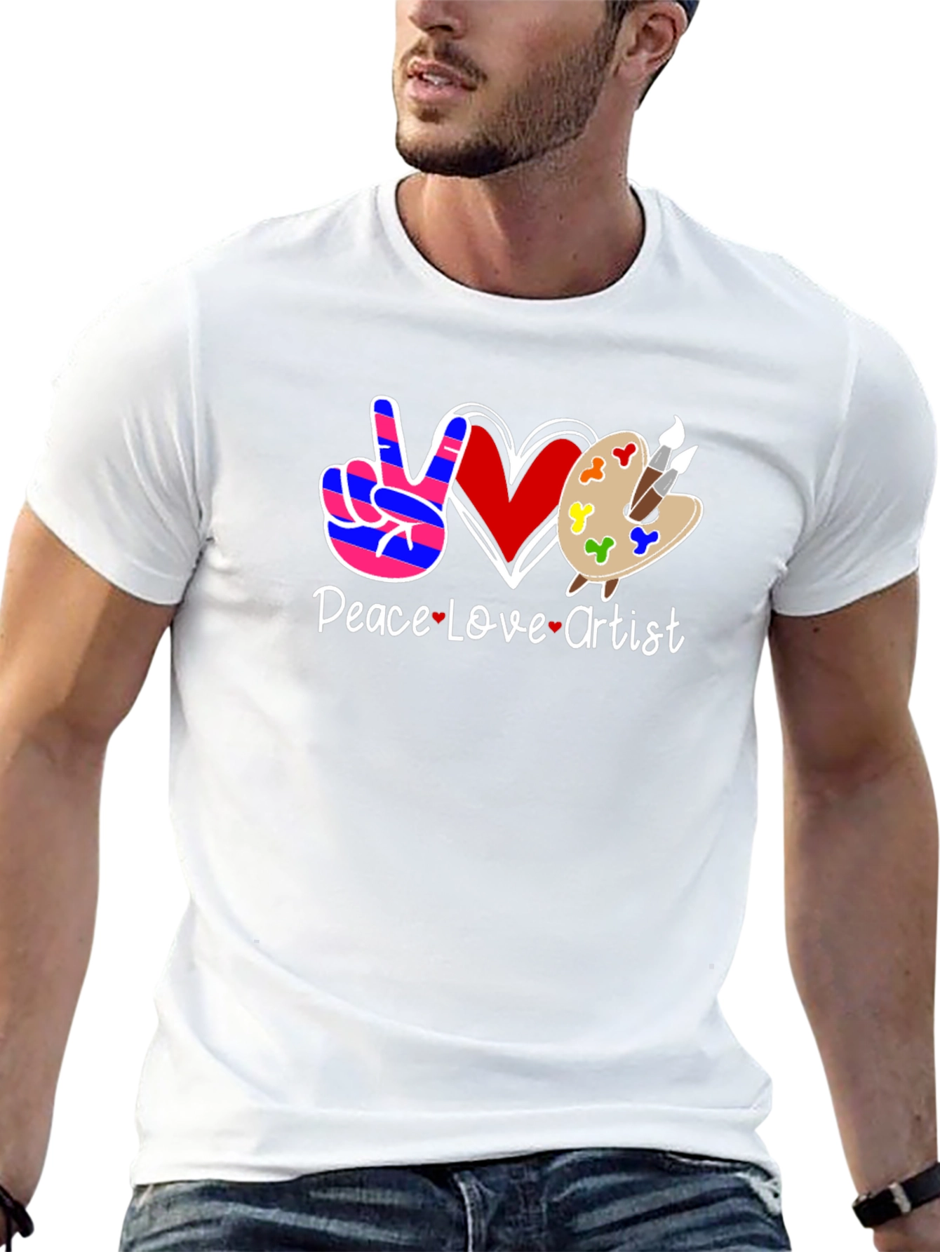 Peace Love Artist Graphic Tee - Black T-Shirt
