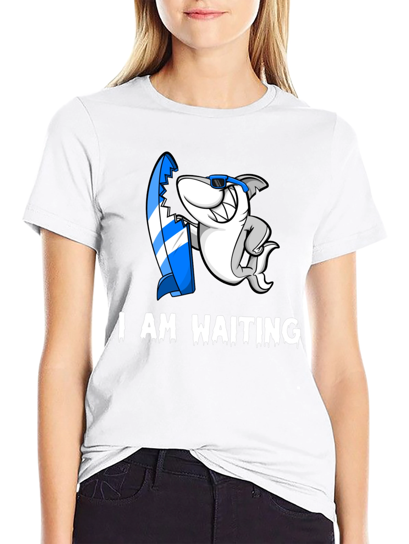 I Am Waiting Shark Graphic T-Shirt