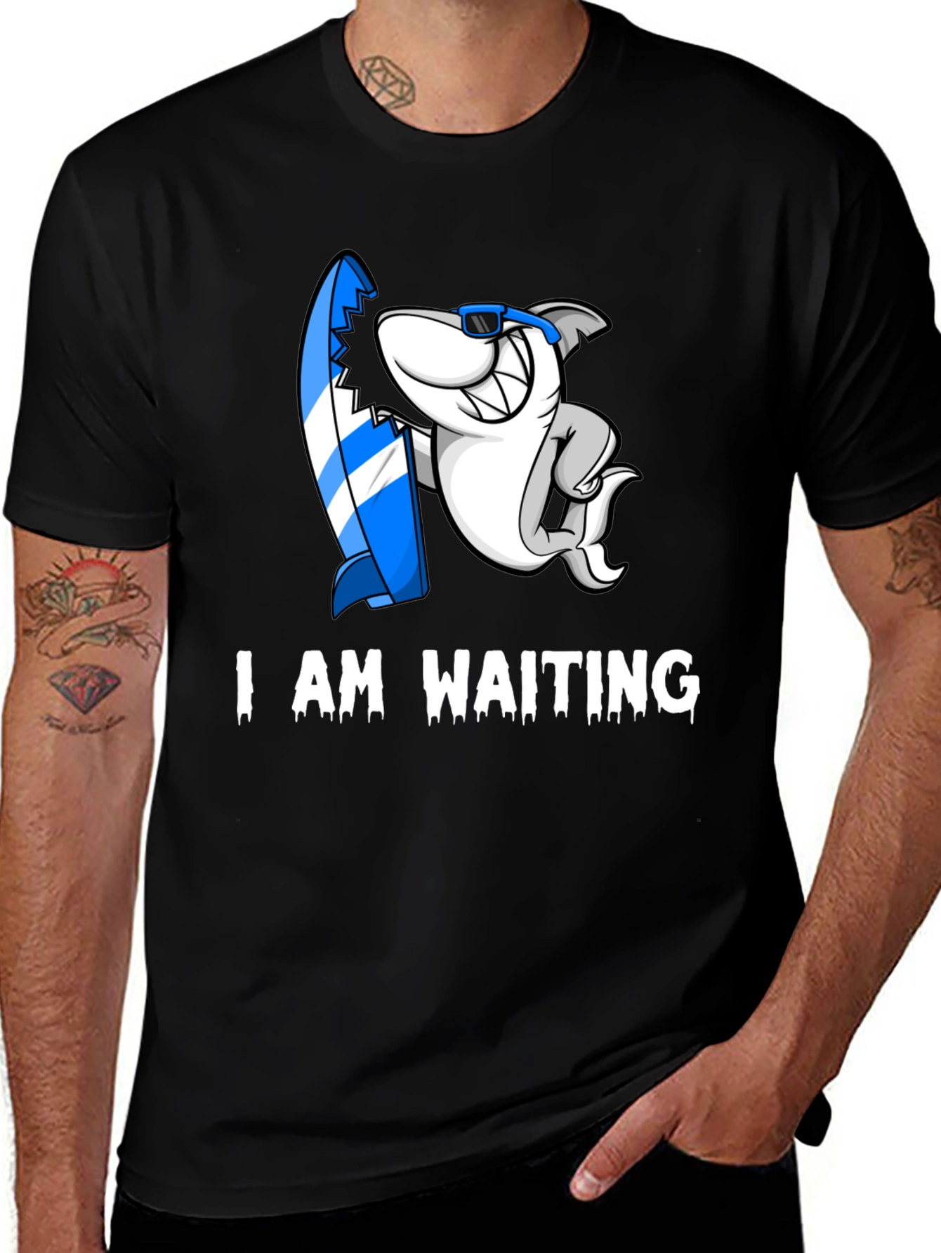 I Am Waiting Shark Graphic T-Shirt
