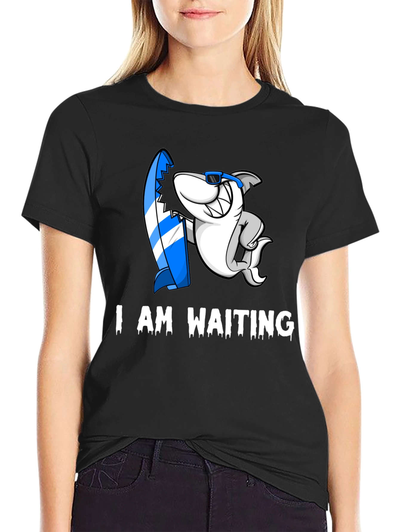 I Am Waiting Shark Graphic T-Shirt