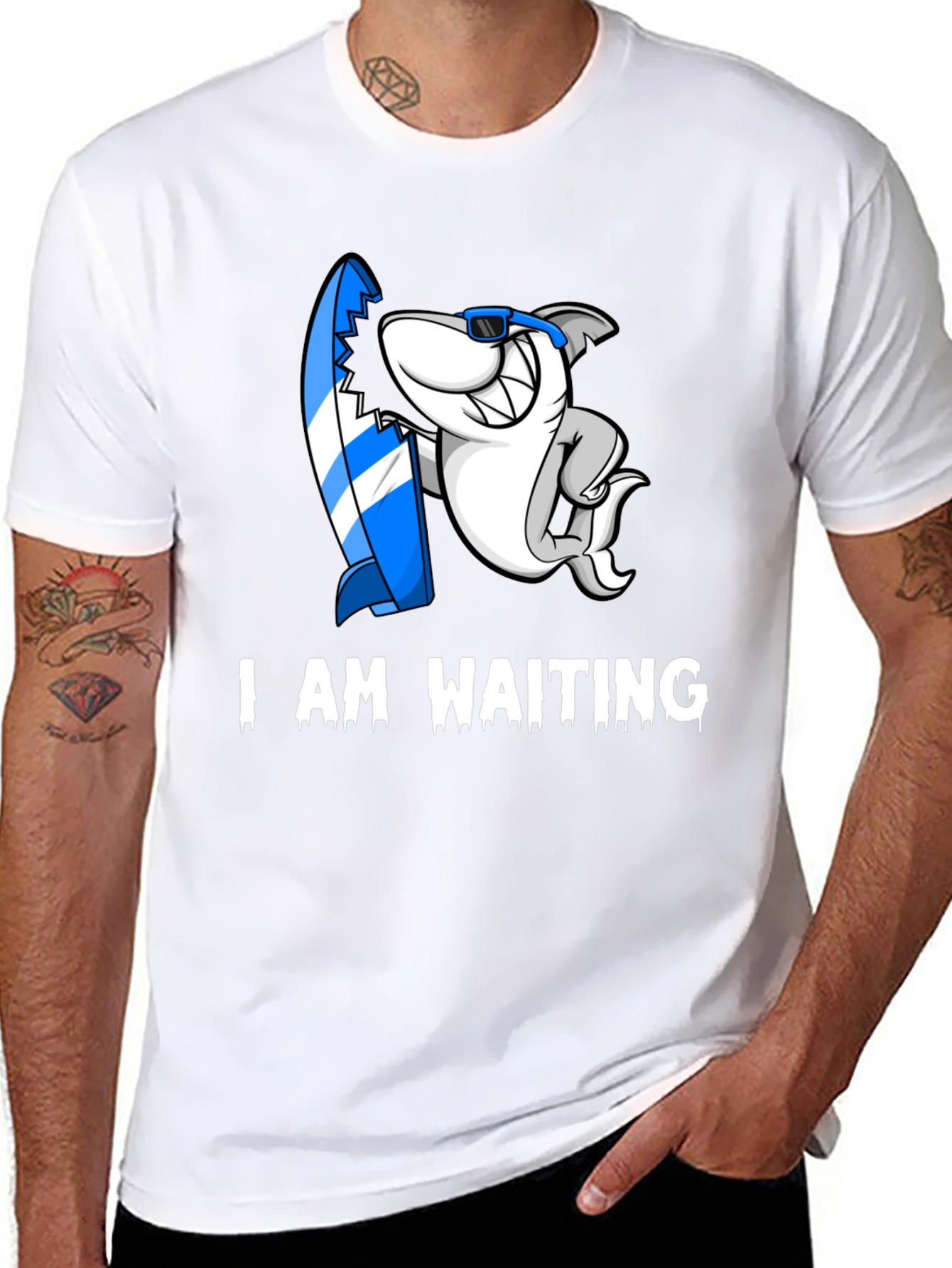 I Am Waiting Shark Graphic T-Shirt