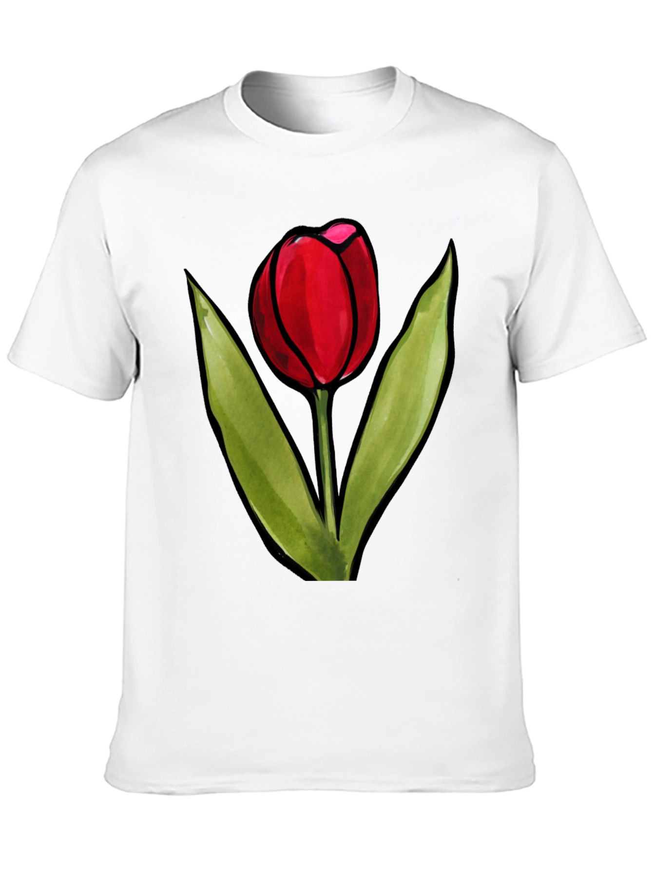 Tulip Graphic Tee - Stylish Black T-Shirt