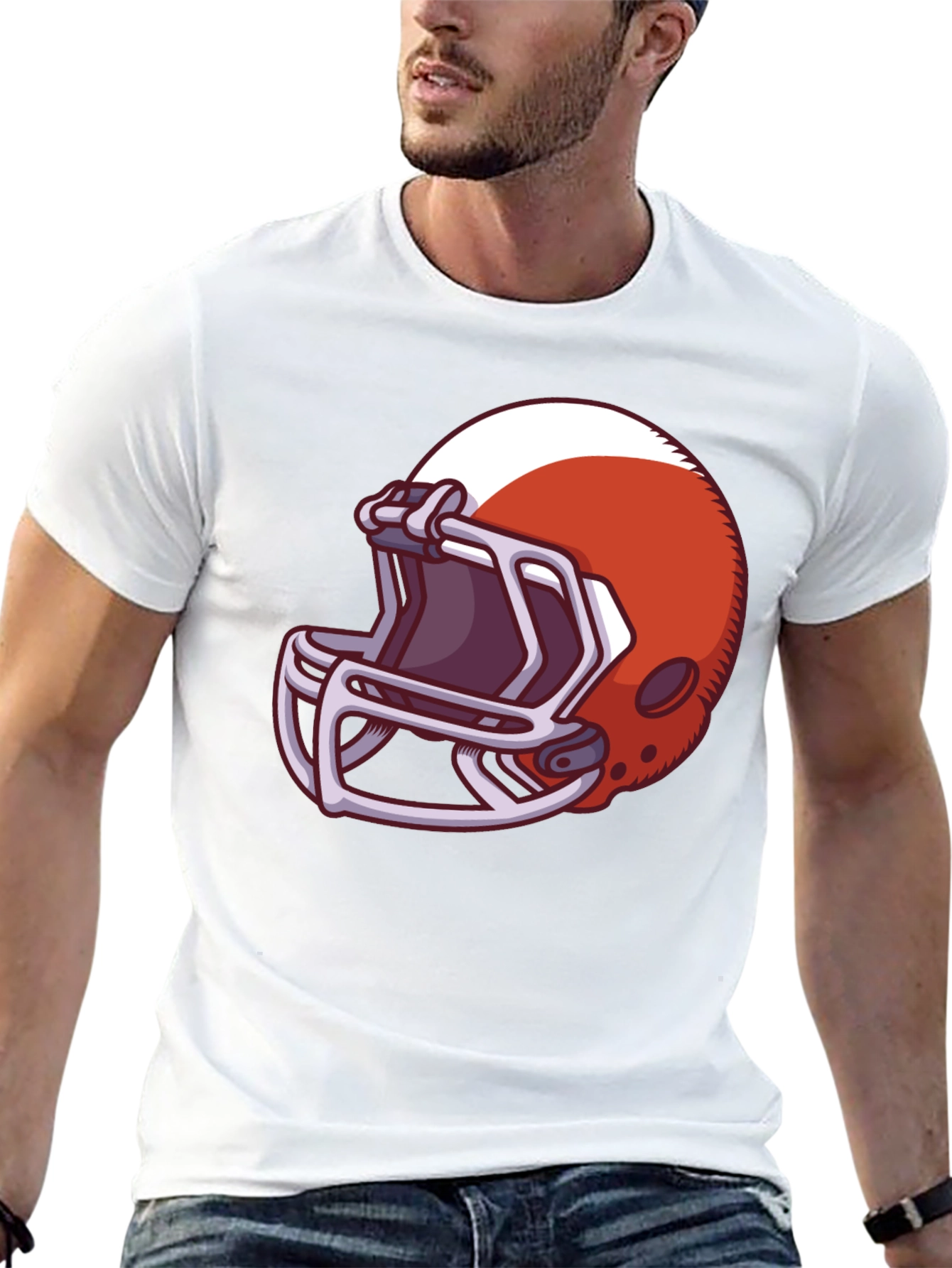 Football Helmet Graphic T-Shirt