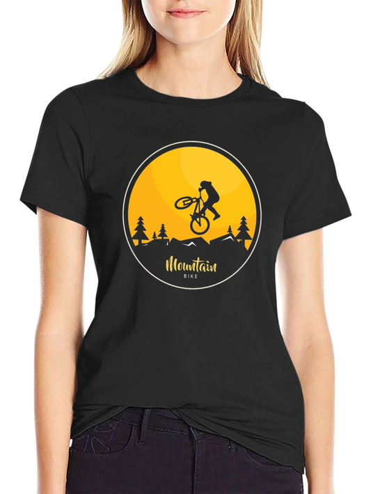 Mountain Bike Graphic T-Shirt - Black Cotton Tee