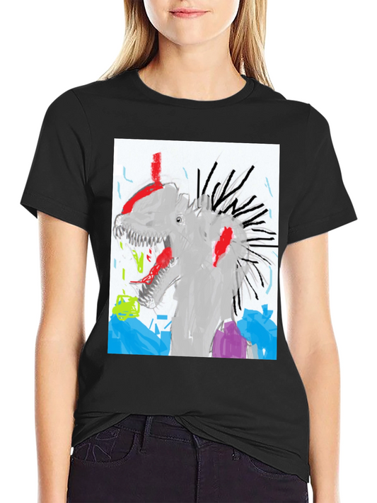 Dino Graphic T-Shirt - Unique Artistic Design