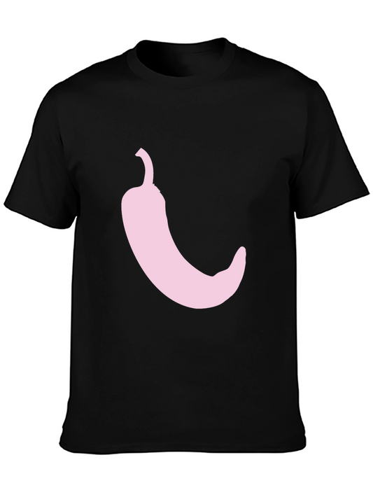 Chili Pepper Graphic Tee - Black Cotton T-Shirt