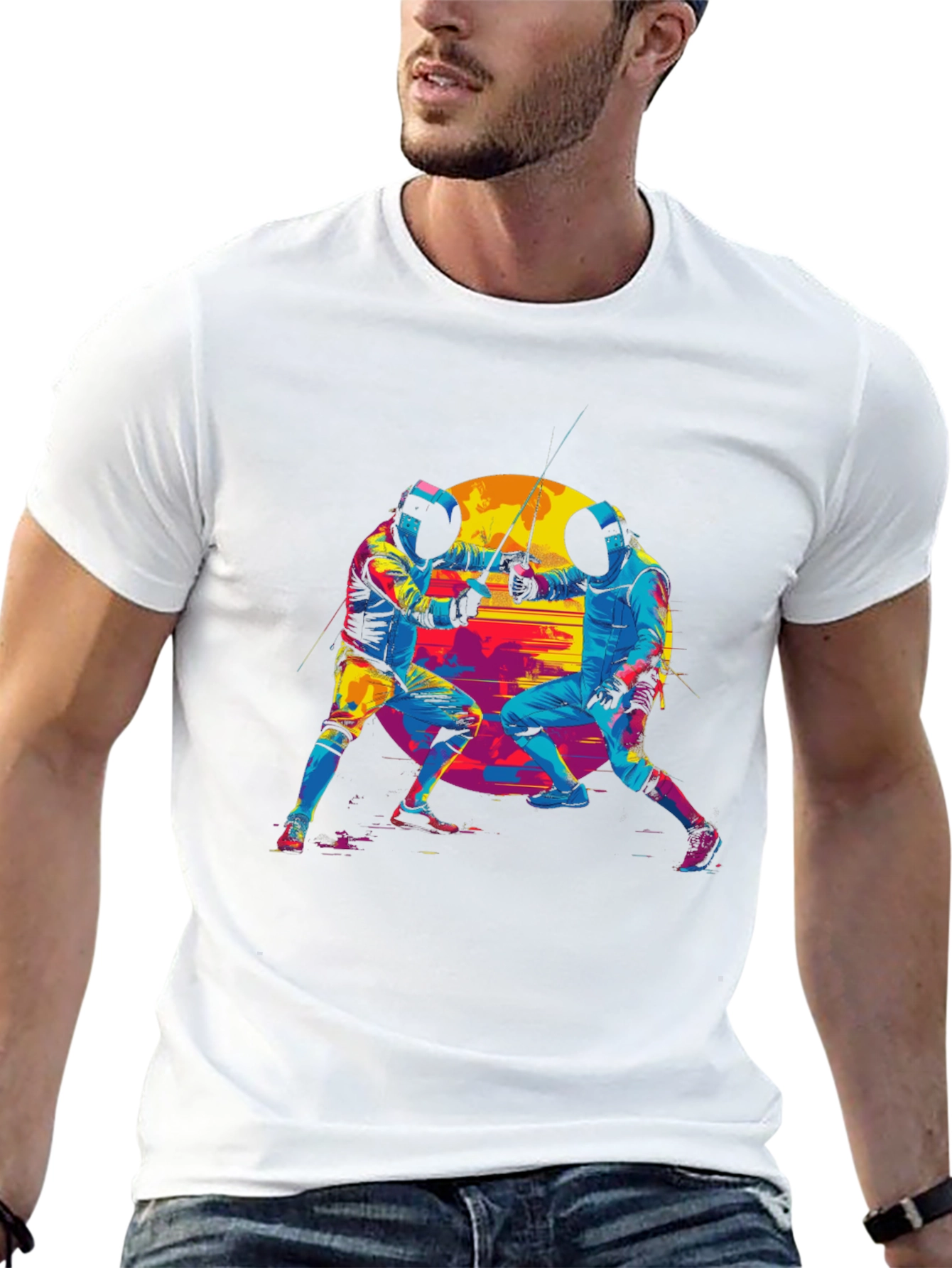 Fencing Duel Graphic Tee - Black