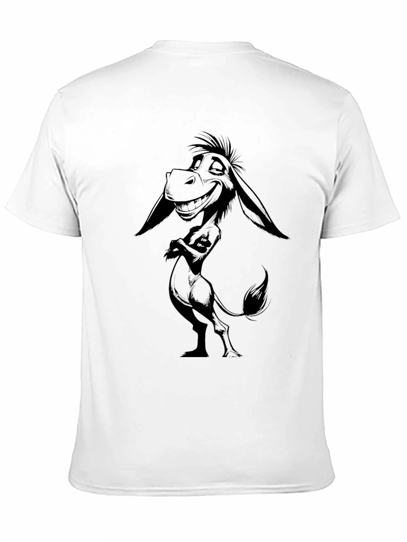 Donkey Graphic Tee - Cartoon Animal Black T-Shirt