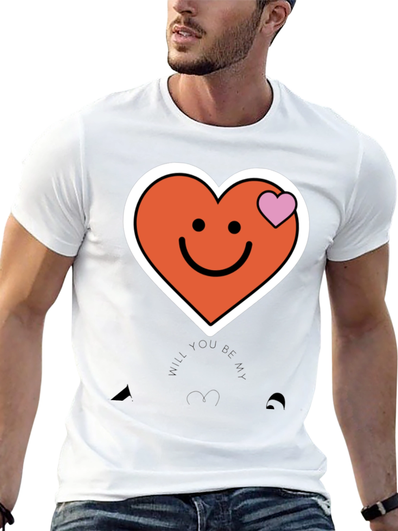Heart Smiley Face Graphic Tee