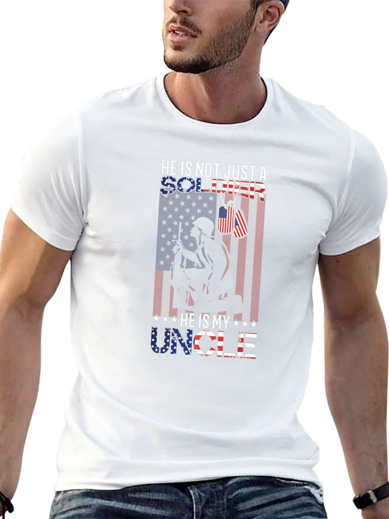 He Is My Uncle Soldier Graphic Tee