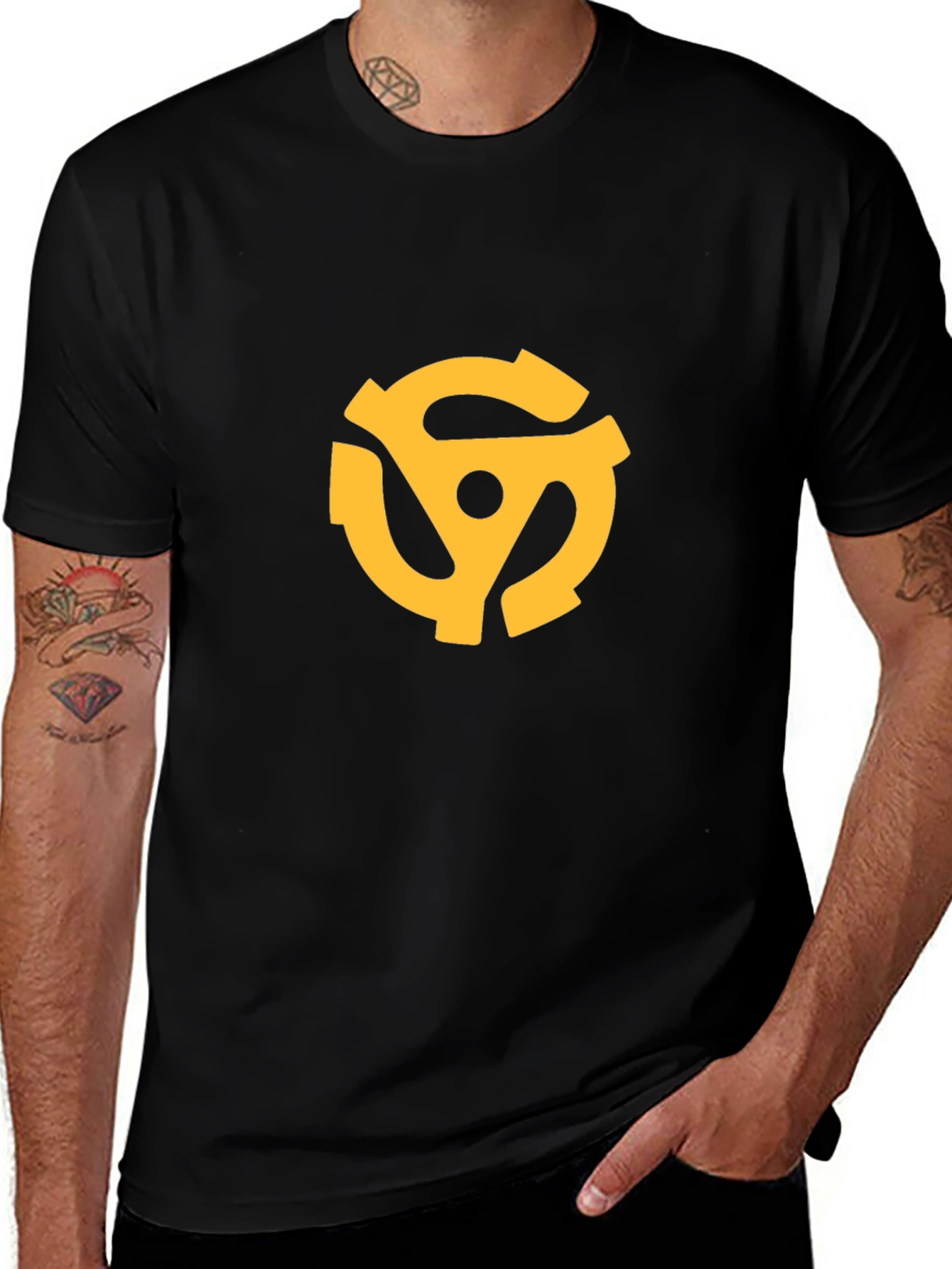 Retro Gold Record Adapter Graphic T-Shirt