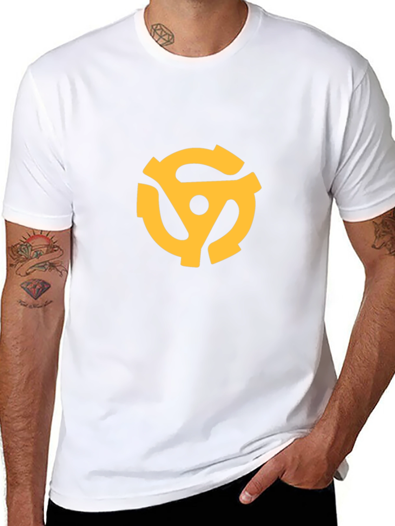 Retro Gold Record Adapter Graphic T-Shirt