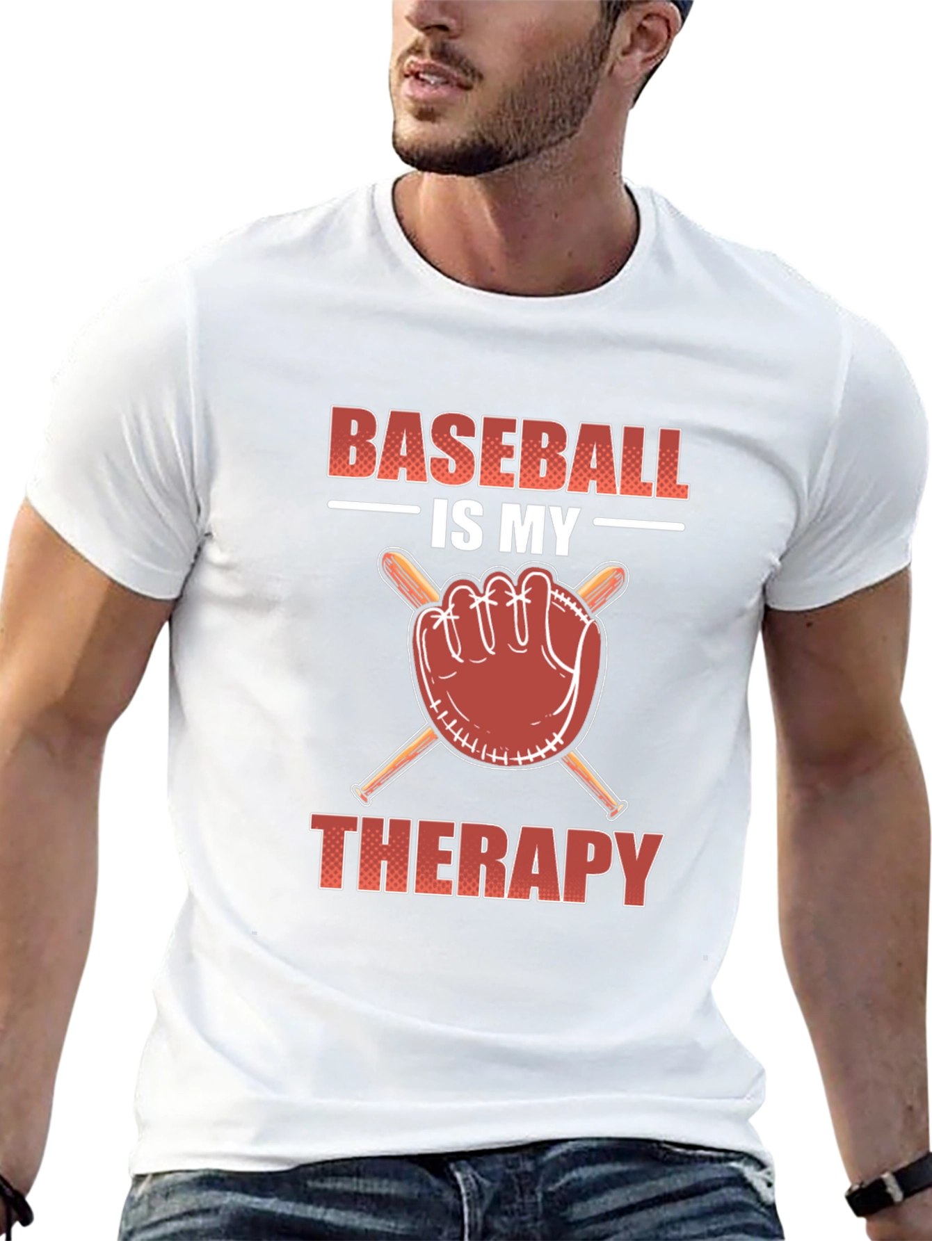 Baseball is my therapy t-shirt