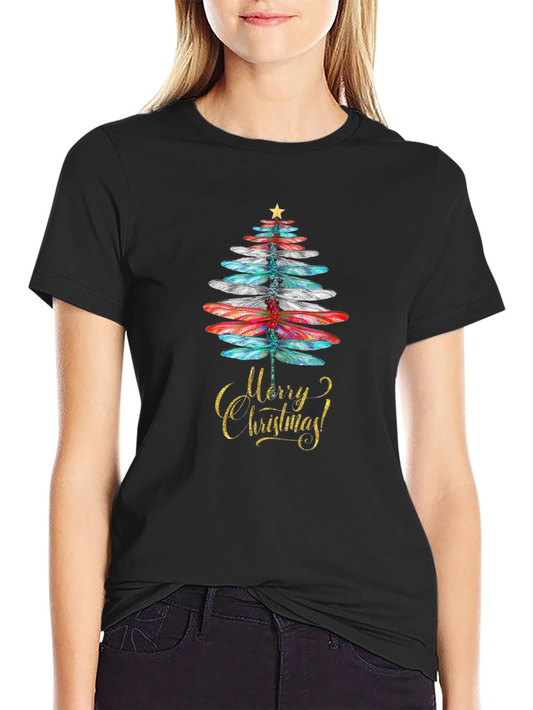 Dragonfly Christmas Tree Holiday Tee