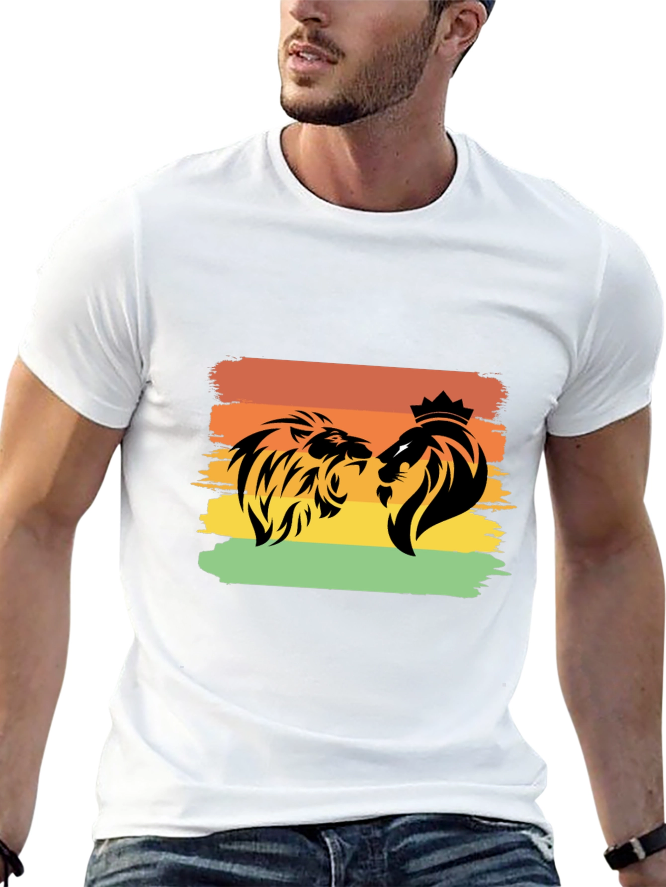Lion Graphic Tee - Black Short Sleeve T-Shirt