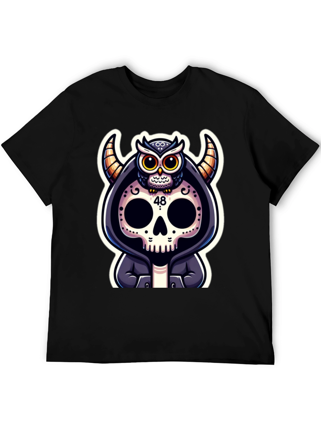 Skull Owl Devil Graphic T-Shirt