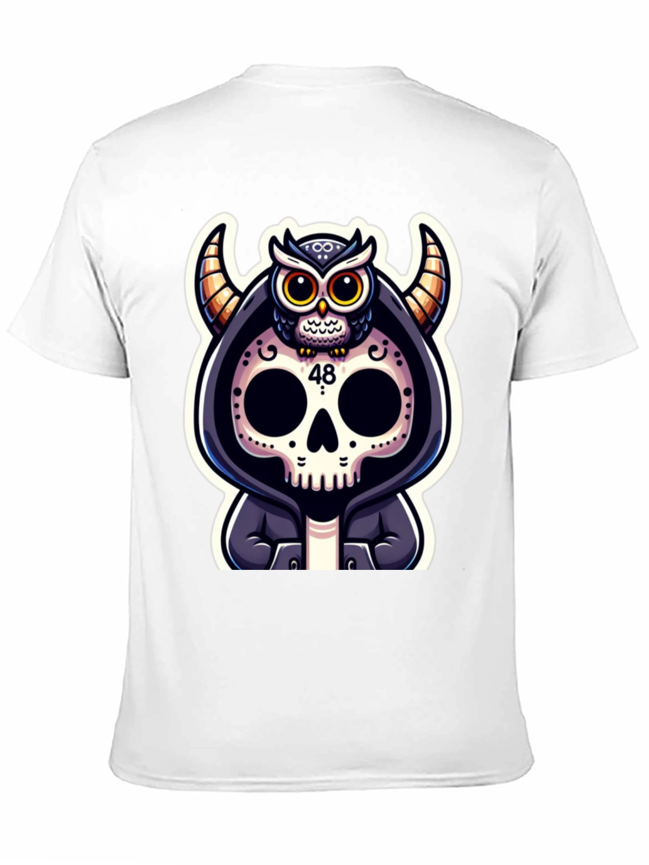 Skull Owl Devil Graphic T-Shirt