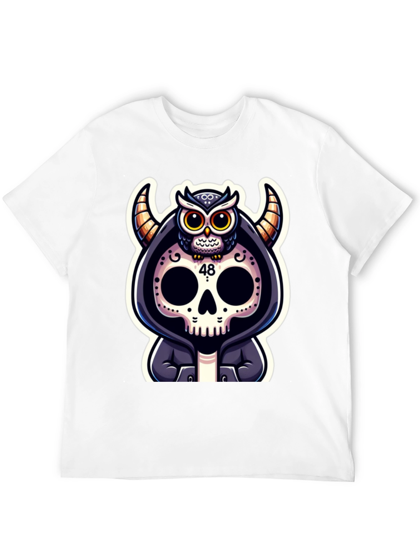 Skull Owl Devil Graphic T-Shirt