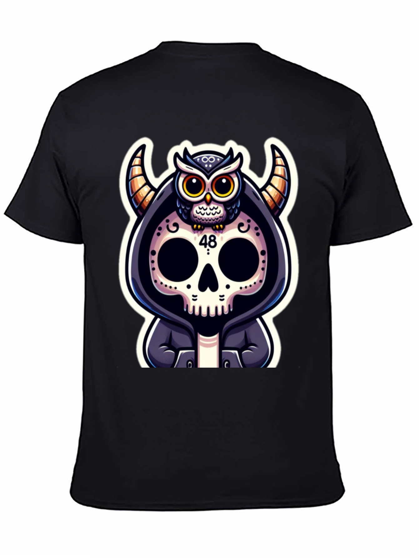 Skull Owl Devil Graphic T-Shirt
