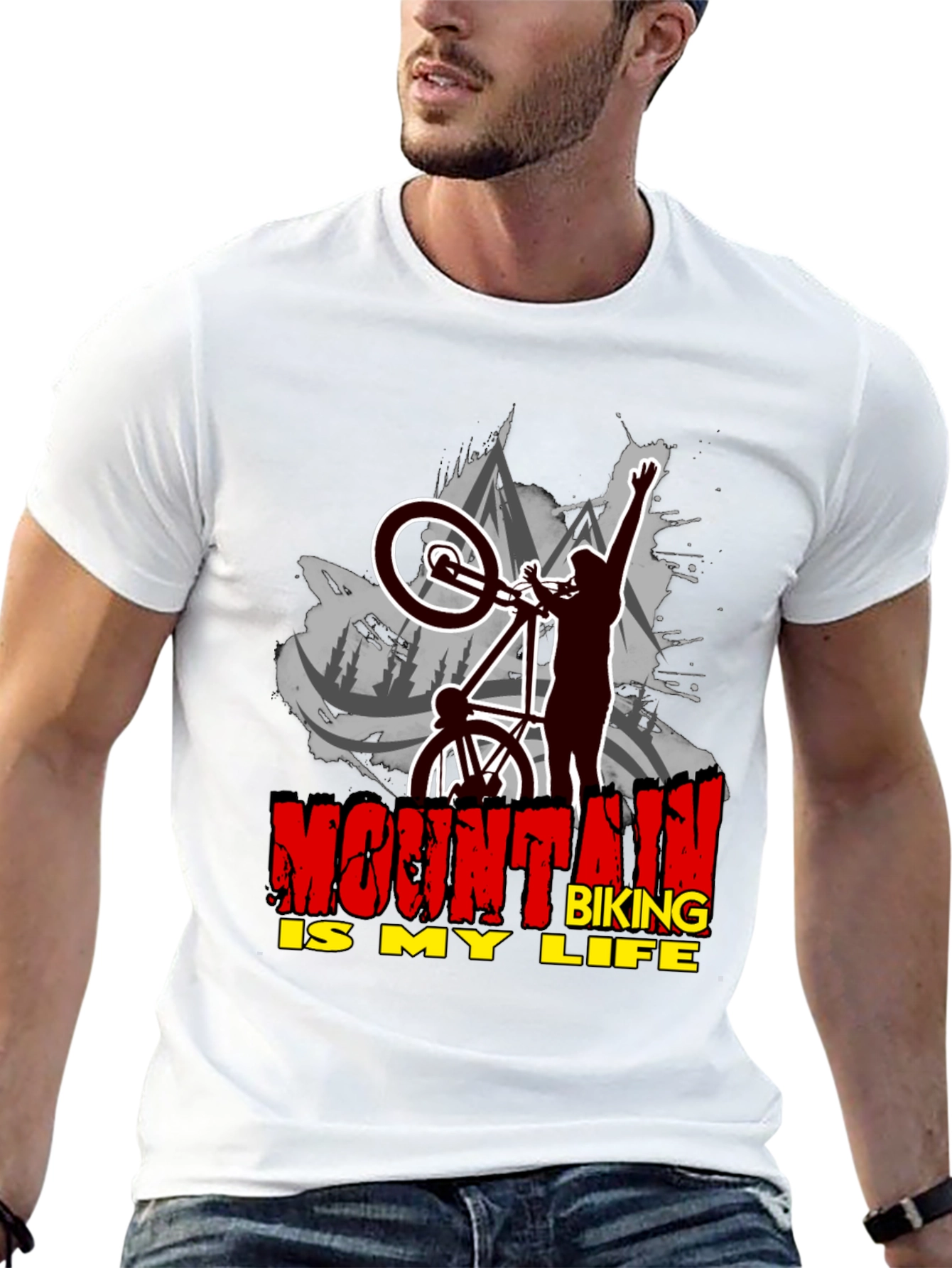 Mountain Biking Is My Life Black T-Shirt