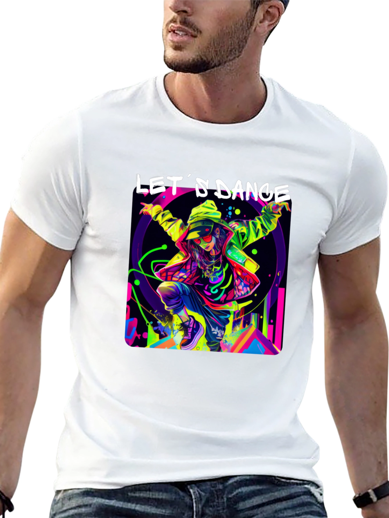 Lets Dance Graphic Tee - Stylish Black T-Shirt