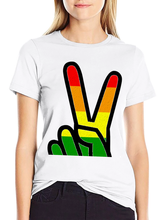 Rasta Peace Sign Black T-Shirt