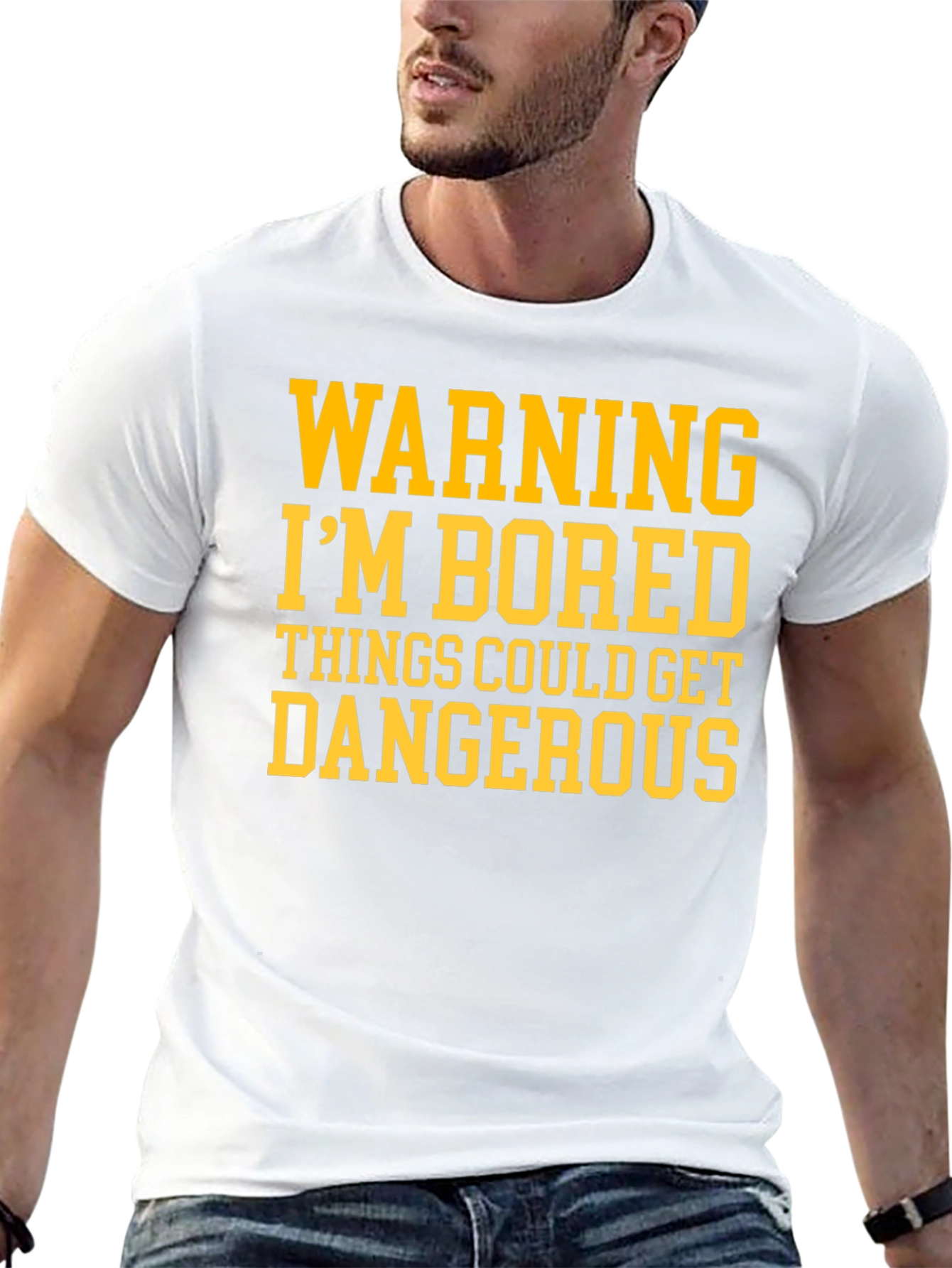 Warning Im Bored Funny Graphic T-Shirt
