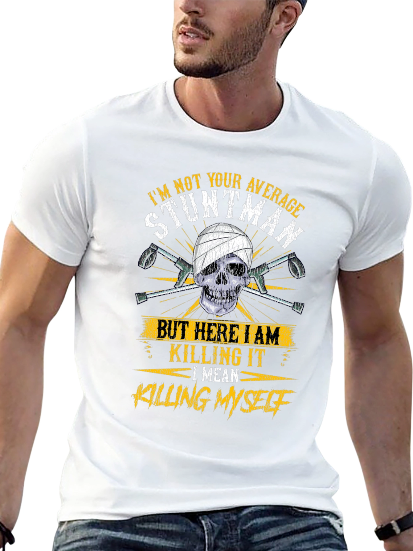Stuntman Skull Graphic T-Shirt