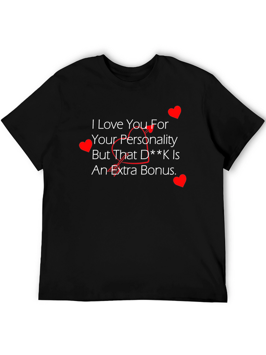 Humorous Love Bonus T-Shirt - Mens Black Tee