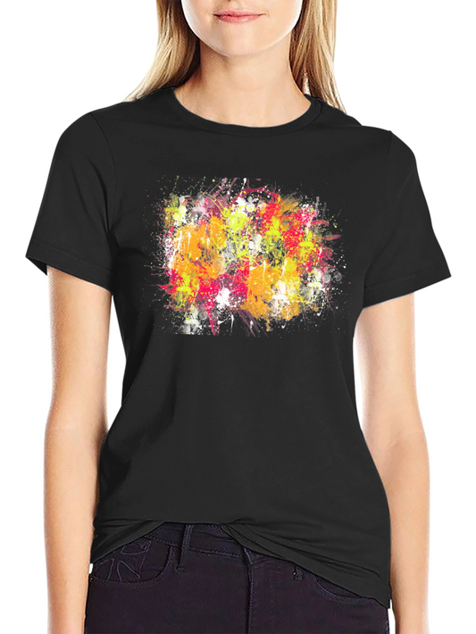 Abstract Paint Splatter Graphic T-Shirt - Vibrant Artistic Design