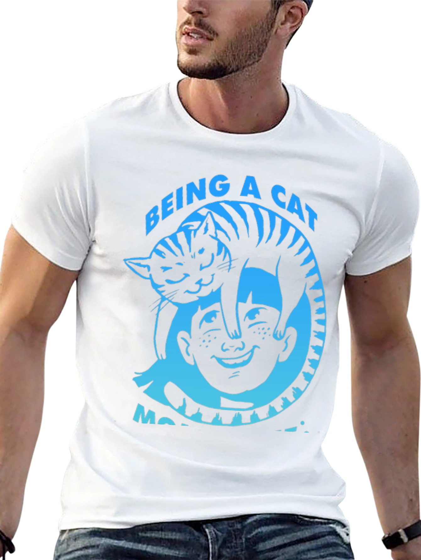 Being a Cat Makes Me Happy Black T-Shirt