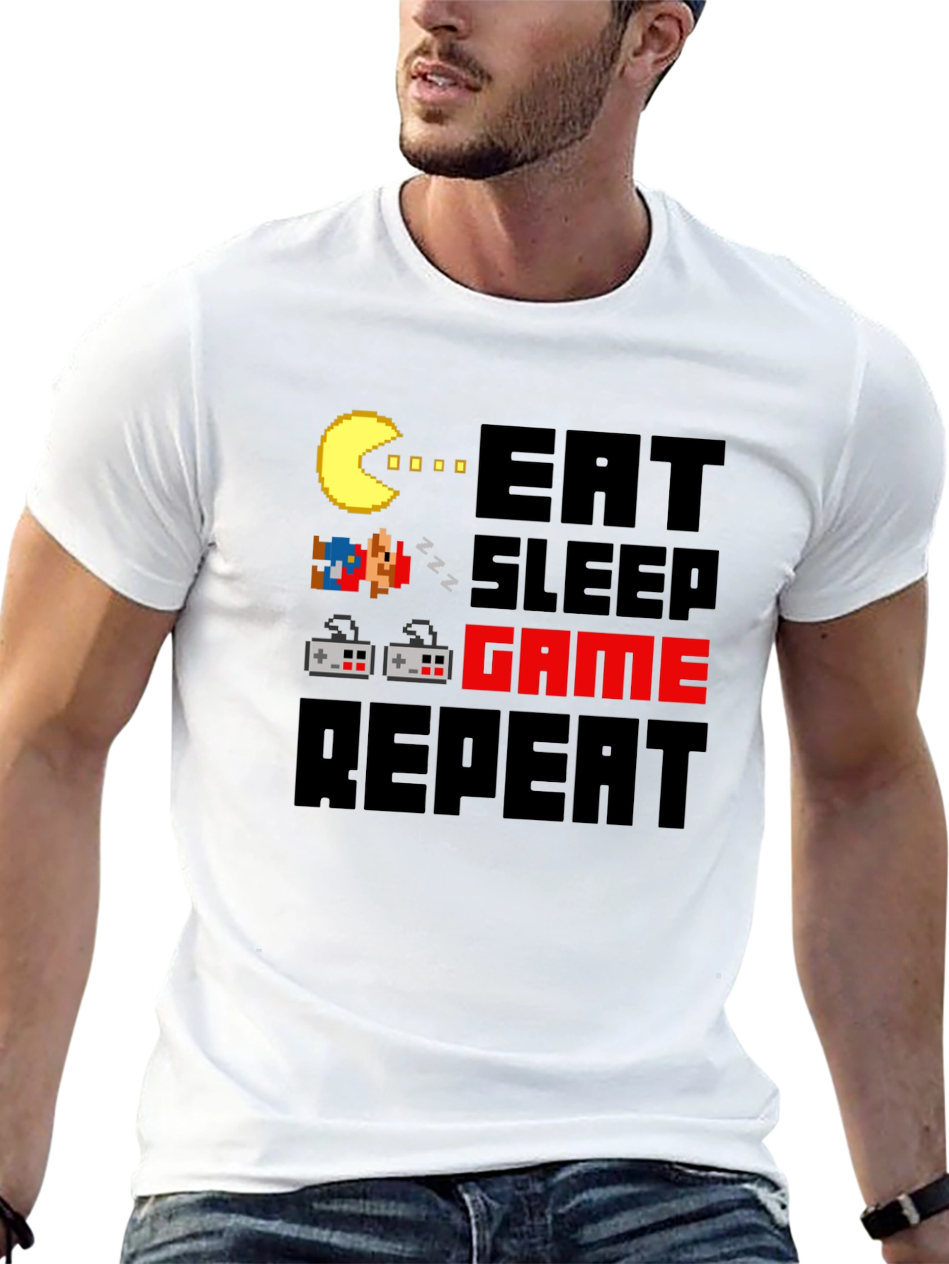 Eat Sleep Game Repeat Graphic Tee